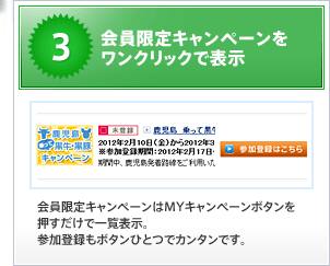 会員限定キャンペーンをワンクリックで表示