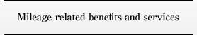 Mileage related benefits and services