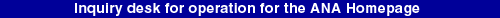 Inquiry desk for operation for the ANA Homepage