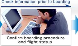 [Check information prior to boarding]Confirm boarding procedure and flight status 