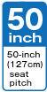 50inch 50-inch (127cm) seat pitch