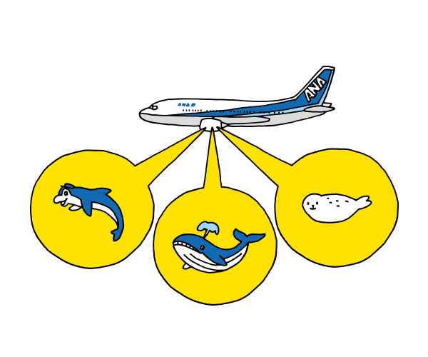 1995年から飛んでいる飛行機 B737 500 のエンジンにだけある動物が描かれています それは何 Ana Travel Life