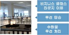비지니스 클래스 라운지 이용 우선 탑승 수하물 우선 처리