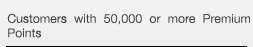 Customers with 50,000 or more Premium Points. 