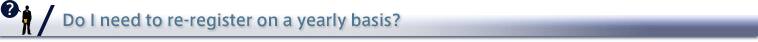 Do I need to re-register on a yearly basis?