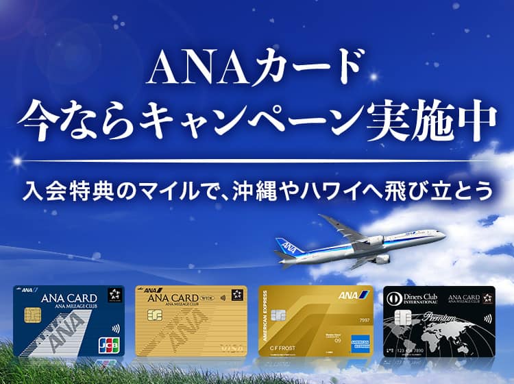 ANAカード今ならキャンペーン実施中　入会特典のマイルで、沖縄やハワイへ飛び立とう