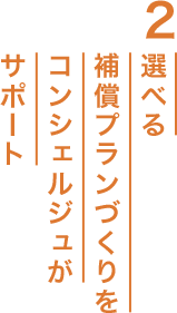 2. 選べる補償プランづくりをコンシェルジュがサポート