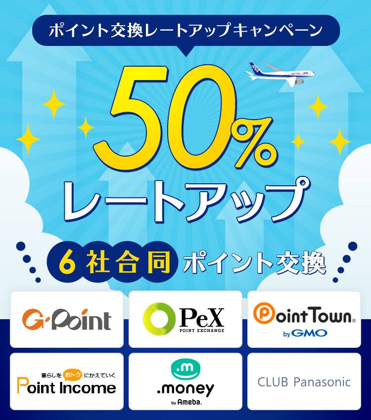 6社合同 ポイント交換レートアップキャンペーン Anaマイレージクラブ