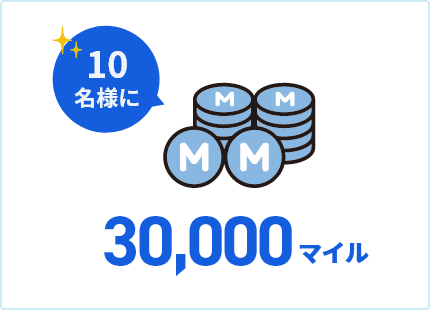 10名様に30,000マイル