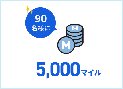 90名様に5,000マイル