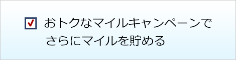 おトクなマイルキャンペーンでさらにマイルを貯める