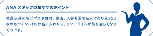 ANAスタッフのおすすめポイント