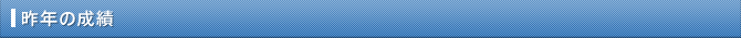 昨年の成績