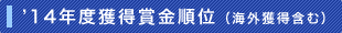 ’14年度獲得賞金順位（海外獲得含む）