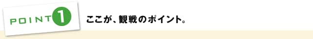 POINT1：ここが観戦のポイント