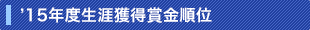 ’15年度生涯獲得賞金順位