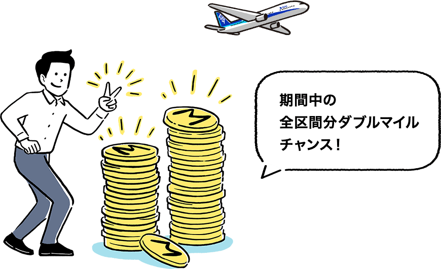 期間中の全区間分のダブルマイルチャンス!