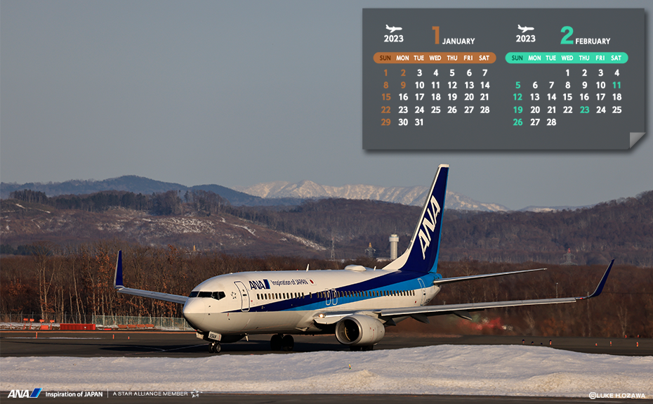 壁紙カレンダー シンプルに使える飛行機画像をダウンロード Ana