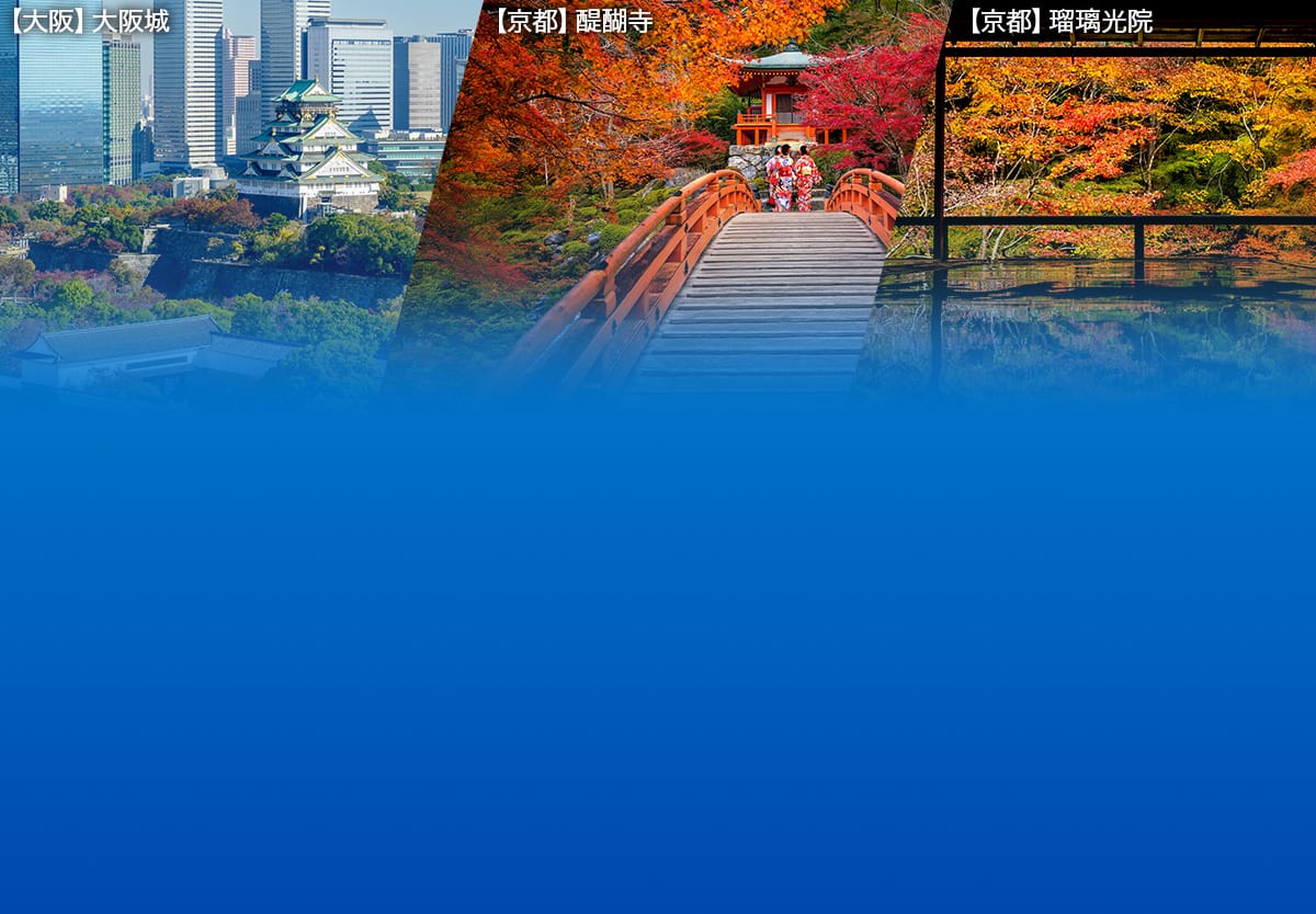 大阪 大阪城/京都 醍醐寺/京都 瑠璃光院