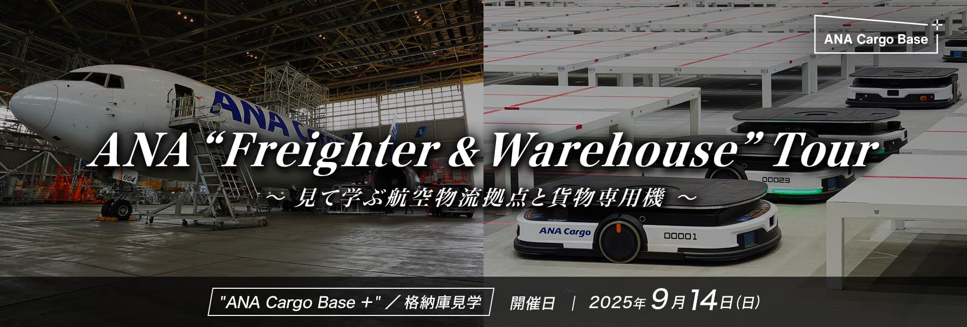 ANA “Freighter（貨物機） & Warehouse（倉庫）” Tour ～見て学ぶ航空物流拠点と貨物専用機～ "ANA Cargo Base +"/格納庫見学 開催日：2025年9月14日（日）