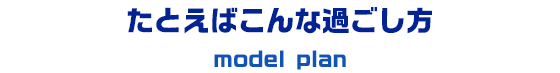 たとえばこんな過ごし方！（model plan）