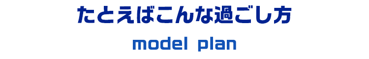 たとえばこんな過ごし方！（model plan）