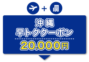航空券＋宿泊　沖縄　早トククーポン　20,000円