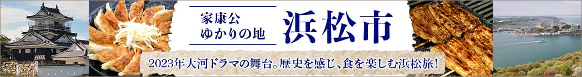 家康公ゆかりの地浜松市　2023年大河ドラマの舞台。歴史を感じ、食を楽しむ浜松旅！