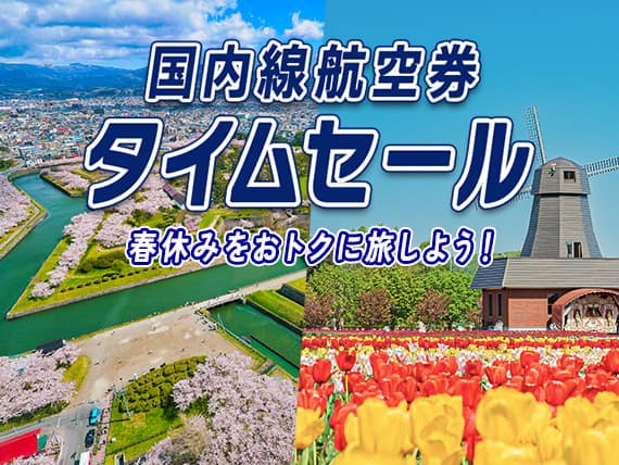 国内線航空券タイムセール 春休みをおトクに旅しよう！