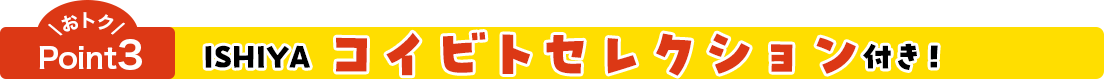 おトクPoint3 ISHIYA コイビトセレクション付き！