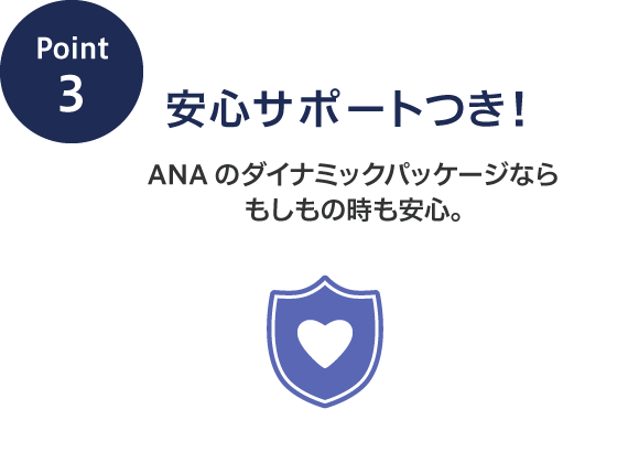 安心サポートつき！ANAのダイナミックパッケージならもしもの時も安心。