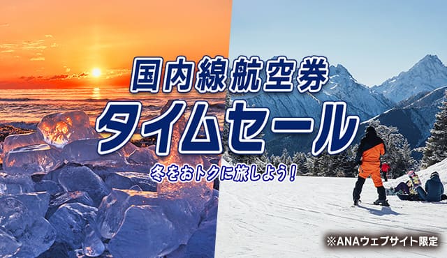 国内線航空券タイムセール 冬をおトクに旅しよう！ *ANAウェブサイト限定