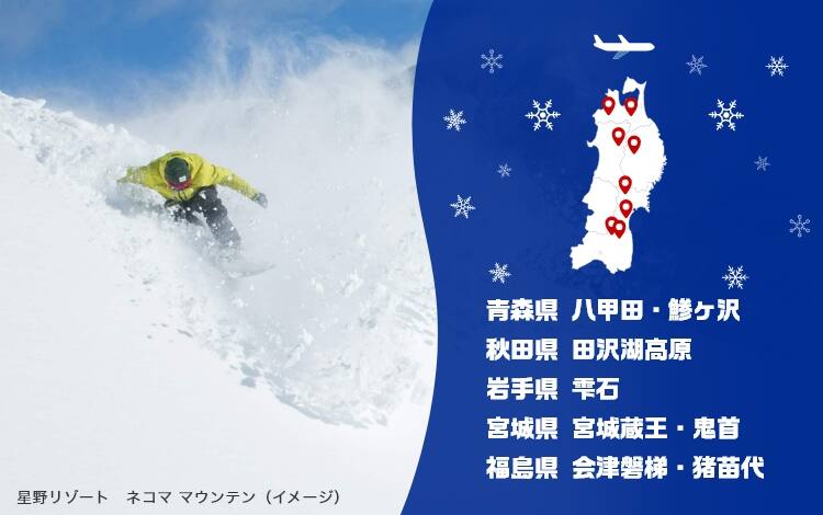 青森県 八甲田・鰺ヶ沢 秋田県 田沢湖高原 宮城県 宮城蔵王・鬼首 福島県 会津磐梯・猪苗代 星野リゾート ネコマ マウンテン（イメージ）
