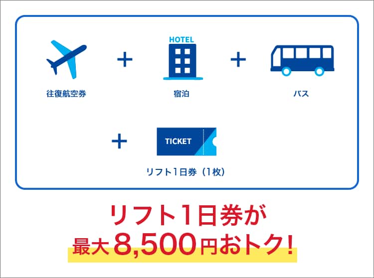 リフト1日券が最大8,500円おトク！