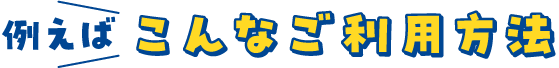 例えばこんなご利用方法