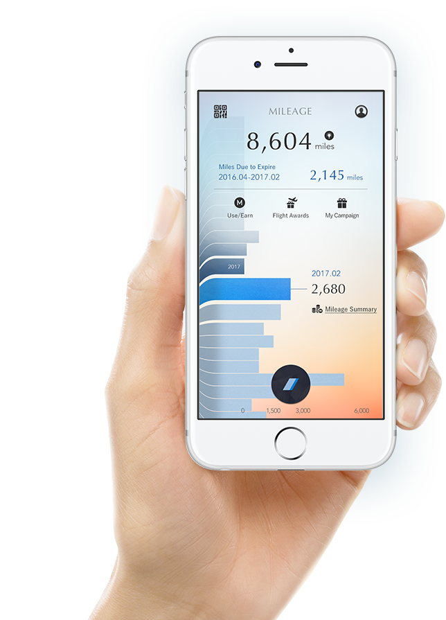 You can view the balance and expiration date of<br>your miles at a glance.
