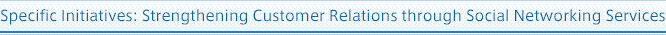 Specific Initiatives: Strengthening Customer Relations through Social Networking Services 