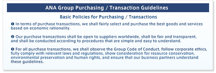 Basic Policy for Purchasing and Transactions