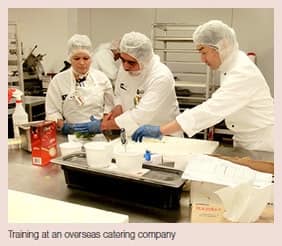 training an overseas catering company