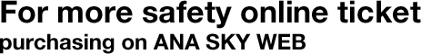 For more safety online ticket purchasing on ANA SKY WEB