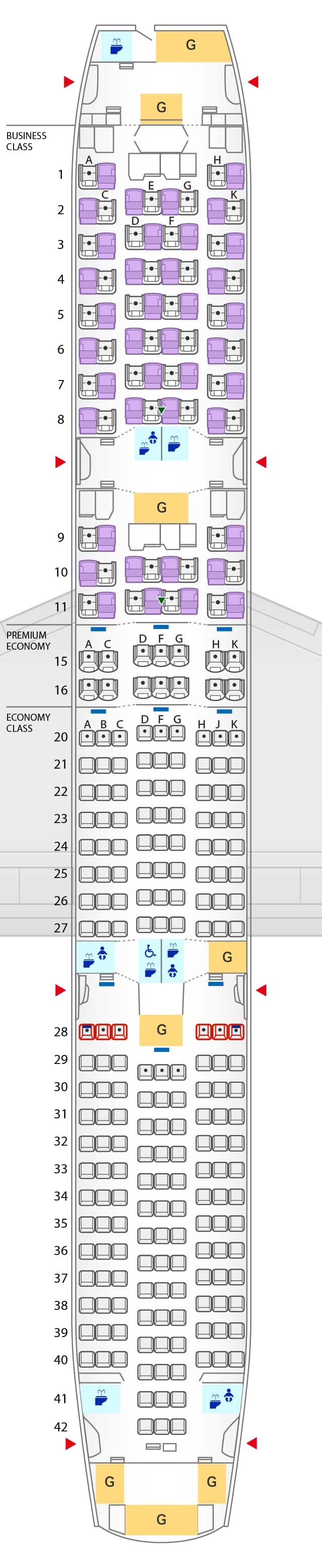 Boeing 787 9 789 Configuration Seatmap International Flights Ana