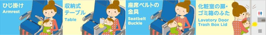 お子様が指を挟まないよう注意喚起イメージ