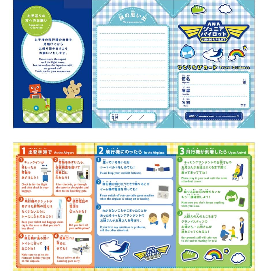 ひとりたびカード(Kid's travel instruction)