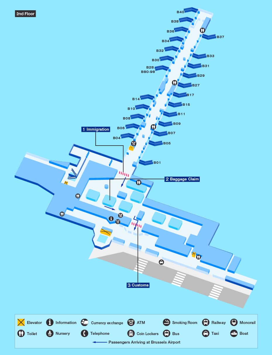 Guide for facilities in Brussels Airport | Airport Guide [International ...