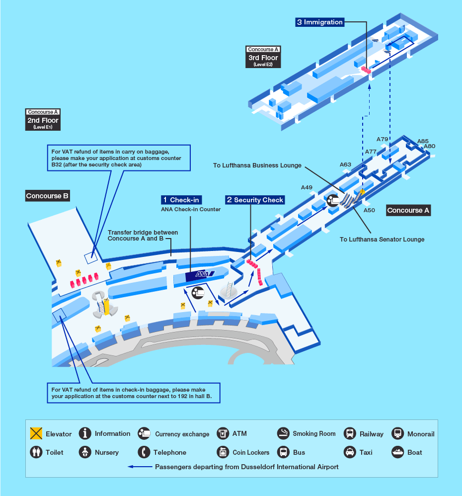 Guide for facilities in Dusseldorf International Airport | Airport ...