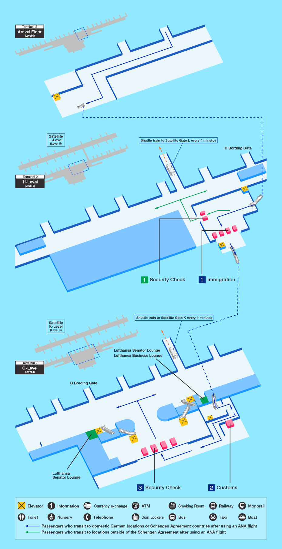 Guide For Facilities In Munich Franz Josef Strauss Airport Airport Guide International At The Airport In Flight International Ana