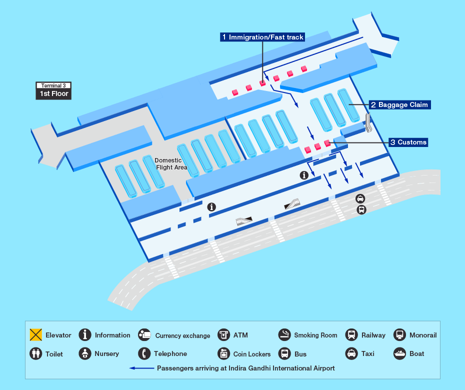 Guide for facilities in Indira Gandhi (Delhi) International Airport ...