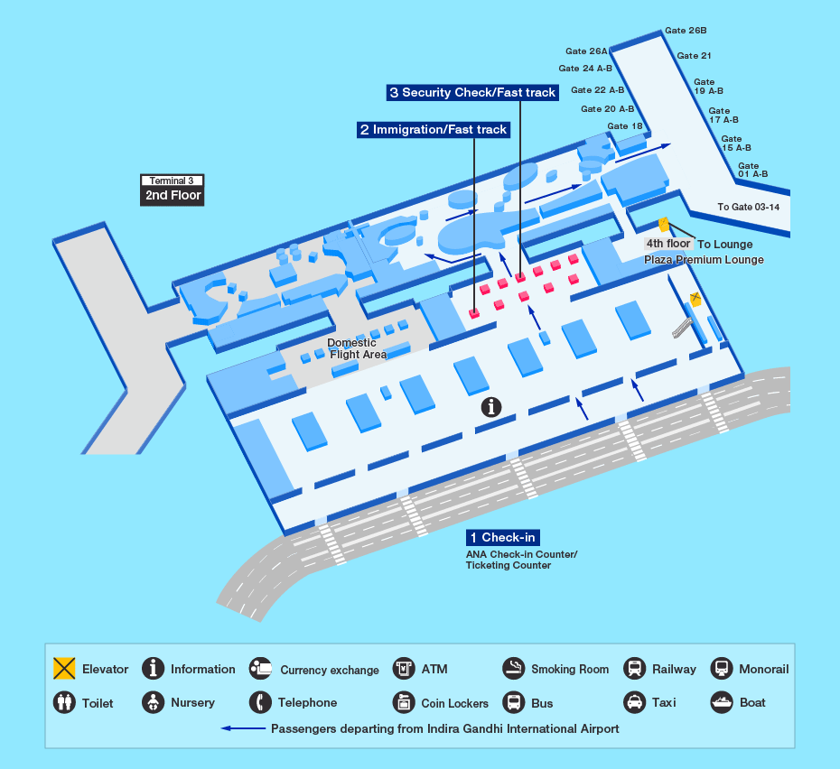 Guide for facilities in Indira Gandhi (Delhi) International Airport ...