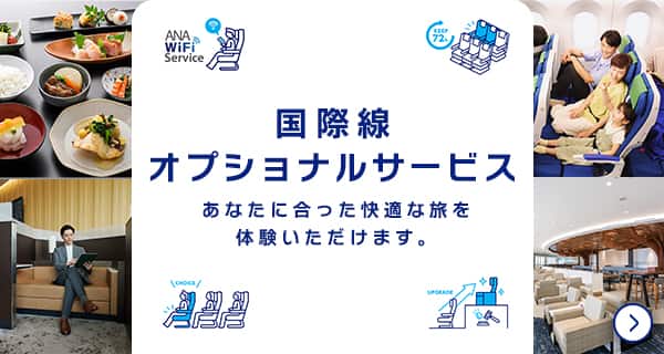 国際線オプショナルサービス あなたに合った快適な旅を体験いただけます。
