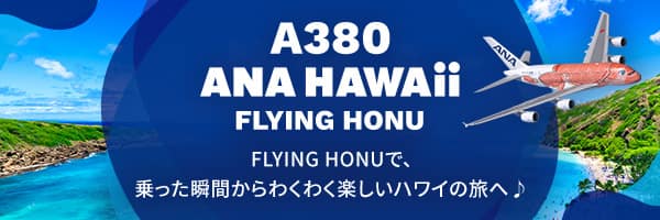 A380 ANA HAWAii FLYING HONU FLYING HONUで、乗った瞬間からわくわく楽しいハワイの旅へ♪